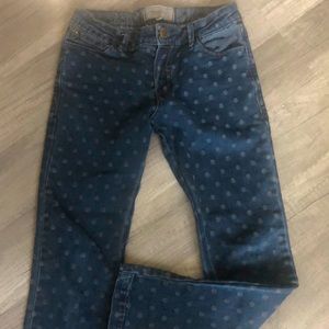 Mayoral Jeans Polka Dot Blue, size 7